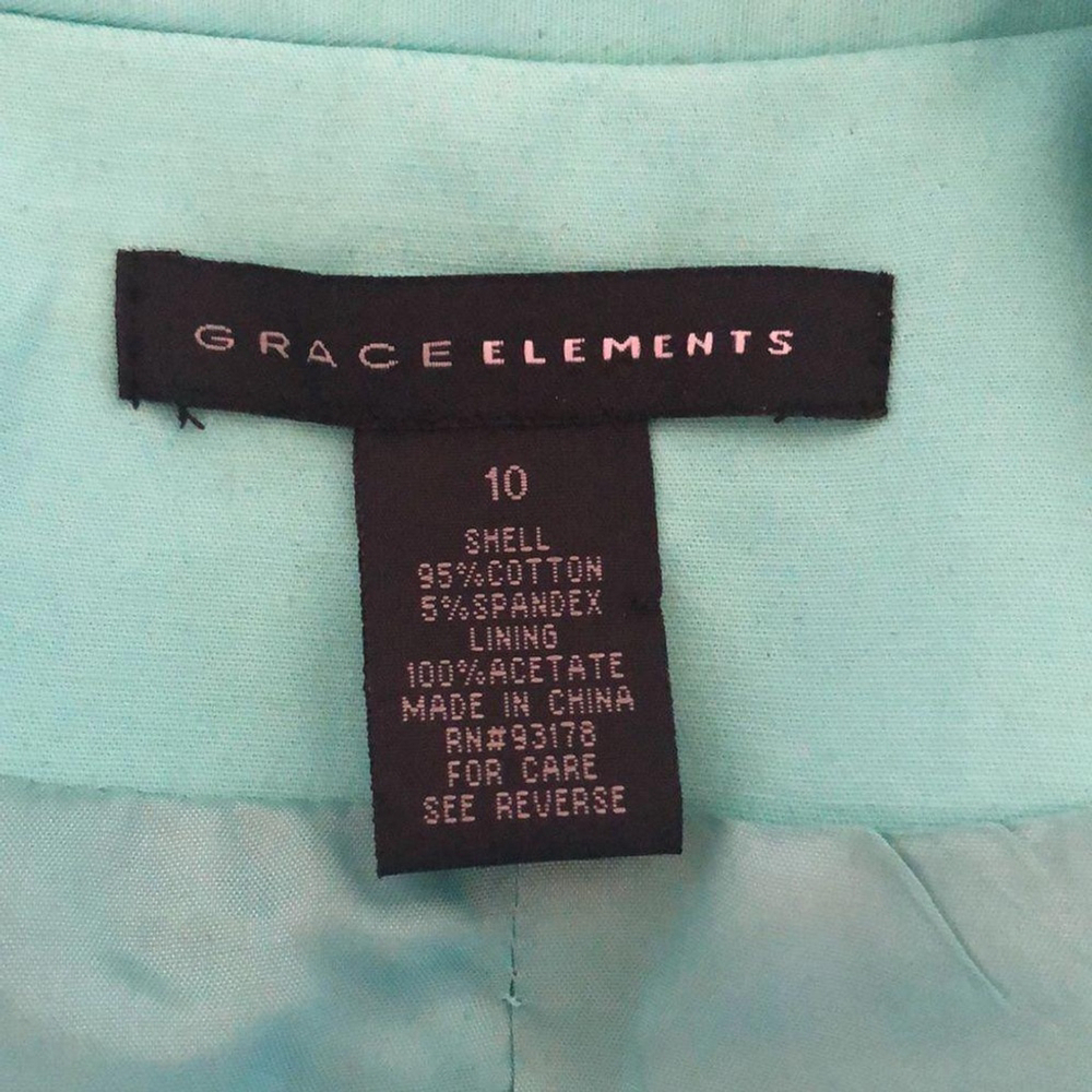 Grace Elements Women's Mint Green Blazer - Size 10 - Picture 3 of 6